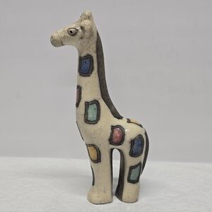 The Fenix Raku Pottery Giraffe 9" Tall Figurine Handmade in South Africa Rustic